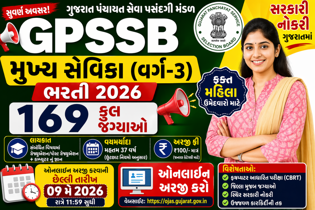 GPSSB Recruitment 2026 – Mukhya Sevika